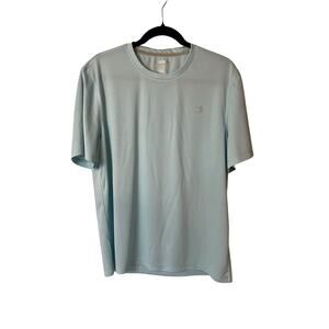 Reel Legends Shirt Mens M Blue Freeline Crew Neck Short Sleeve Wicking Fish